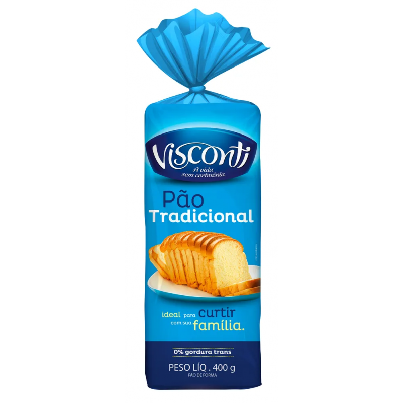 Pão de Forma Tradicional Visconti - Pacote 400g